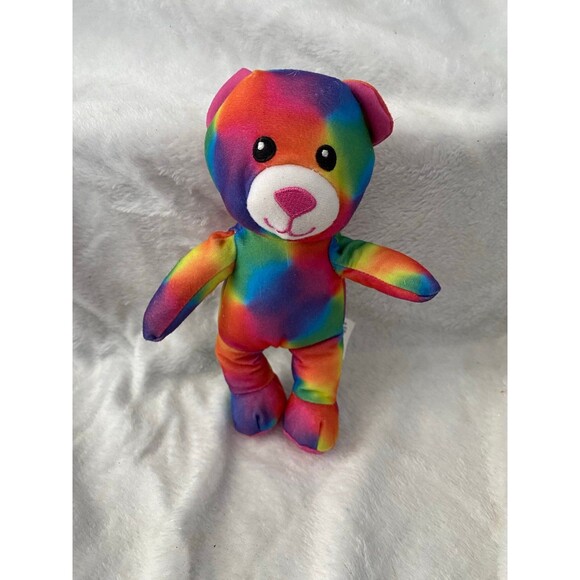 BUILD A BEAR Tye Dye Rainbow Smallfrys Buddy Mini Plush Toy Doll 7" - Picture 1 of 7